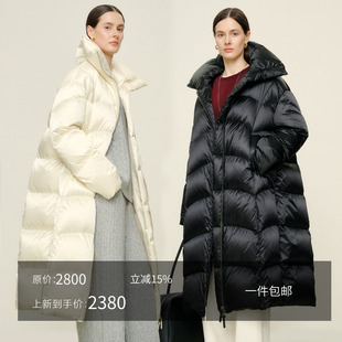 羽绒服外套 立裁雕塑95白鹅绒廓形一件过冬长款 JIXICHEN 黑白天鹅
