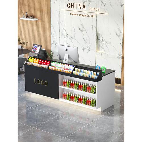 前台接待台吧台展示架奶茶店店铺小型柜台超市收银台便利店柜台桌