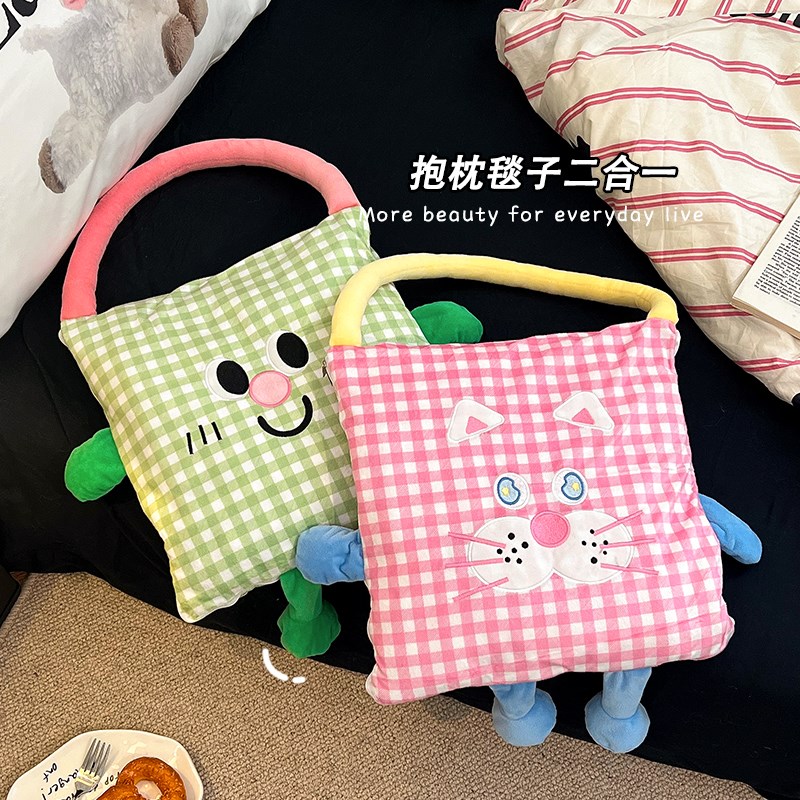 可爱抱枕a被子两用车用办公室毯子二合一睡觉专用午睡枕头冬天加