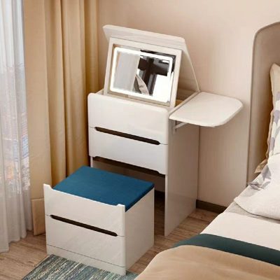 梳妆台小型迷你简约现代4050cm床头柜化妆台一体翻盖多功能化装桌
