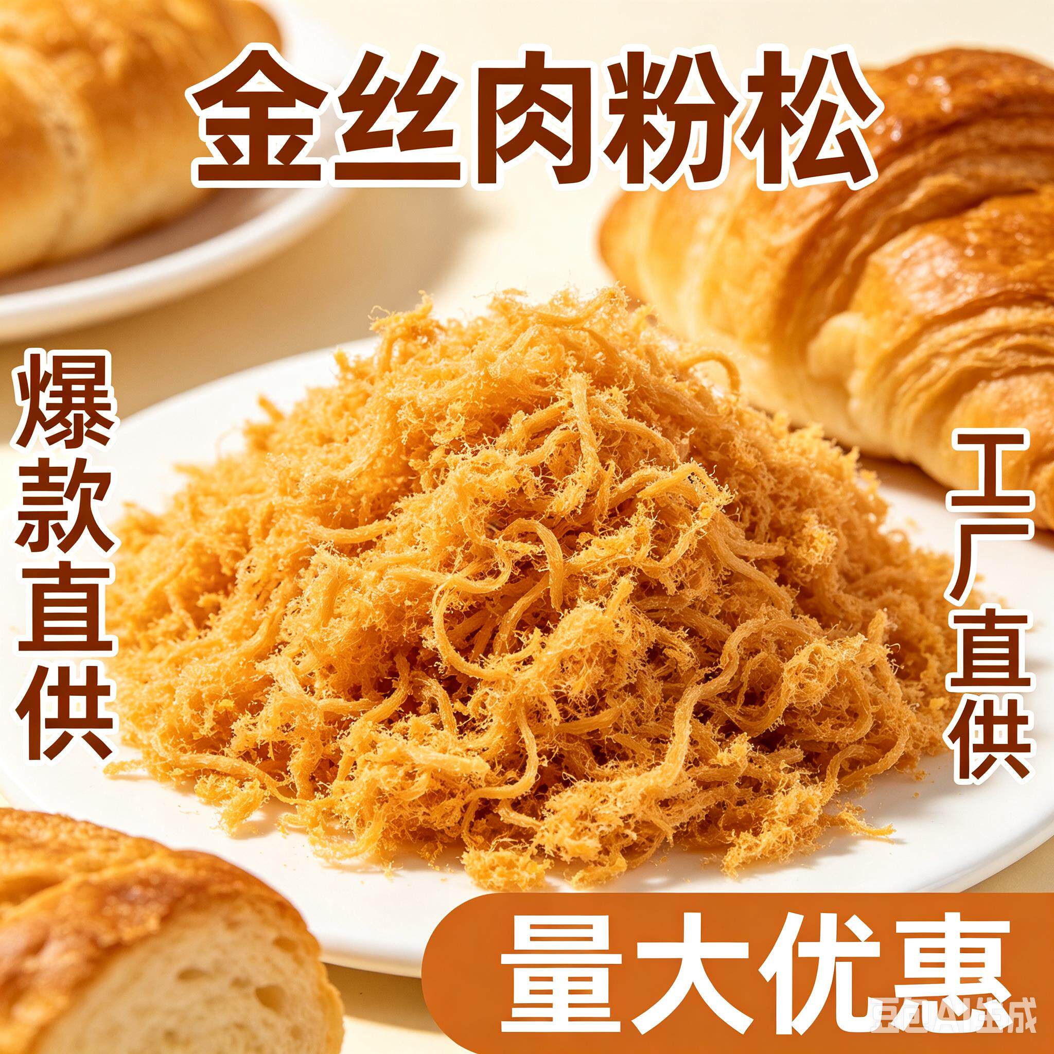 傅家子弟金丝肉松葱抓饼小贝面包原味肉粉松寿司烘焙肉粉松袋包装