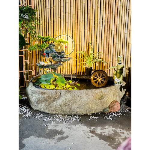 别墅花园户外庭院假山流水喷泉循环水景观装饰品摆件阳台鱼池造景
