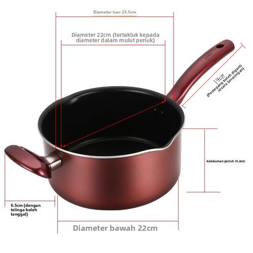 炊大皇麻辣烫锅商用专用锅22cm煮面不粘锅汤锅电磁炉燃气灶家用锅