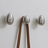 派水免打孔网红创意陶瓷银色滴装 饰轻奢挂钩强力粘胶玄关口入户门