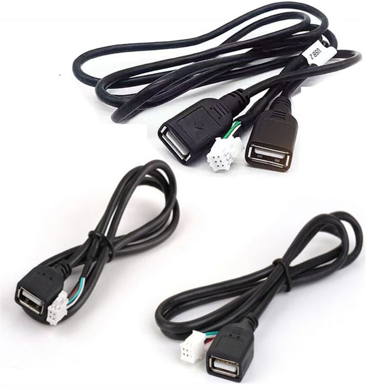 4pin6P双USB线束车用车载中控仪表台掌讯安O卓大屏导航U盘线一拖