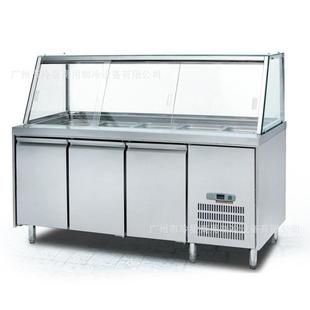 三门沙拉调料工作台风冷无霜抽拉式 机组304不锈钢110V60hz冰箱