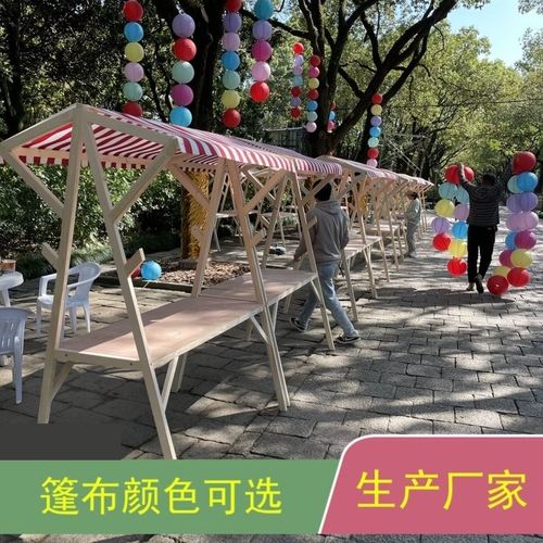 集市摊位架售货车木质活动棚架集市摆摊货架夜市地摊车移动小摊位