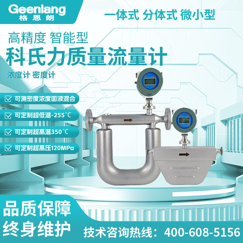 格恩朗科氏力质量流量计科里奥利气体煤水混合流量计密度计浓度计