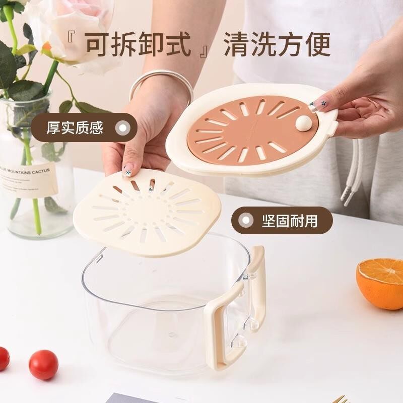 多功能沥水篮带盖洗水果蔬菜家用折叠手柄厨房保鲜碗果篮2026新款