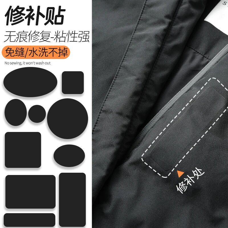 进口羽绒服补丁贴自粘免缝可水洗