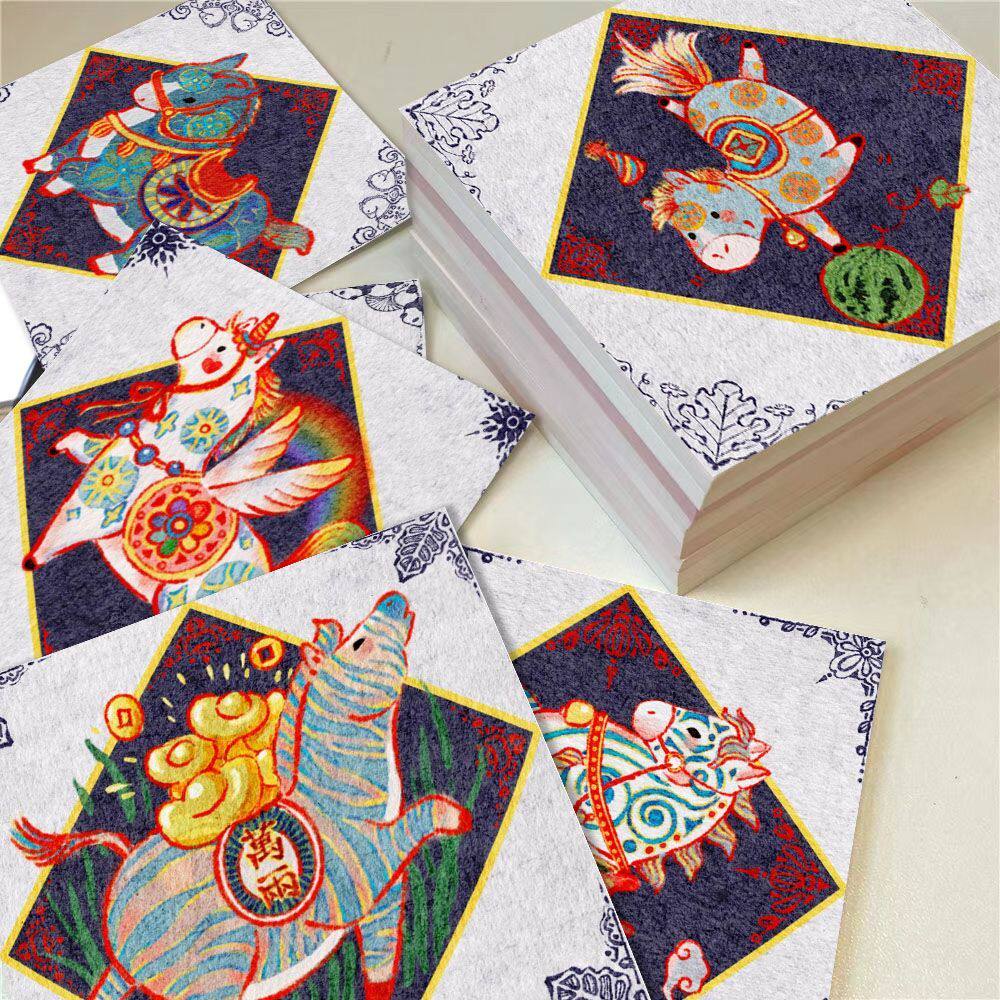 【新品首发】中国风手绘小马创意新年贺卡趣味礼物装饰祝福卡片,文具电教/文化用品/商务用品,贺卡/明信片,淘宝优惠券,粉丝福利购,淘宝优惠卷