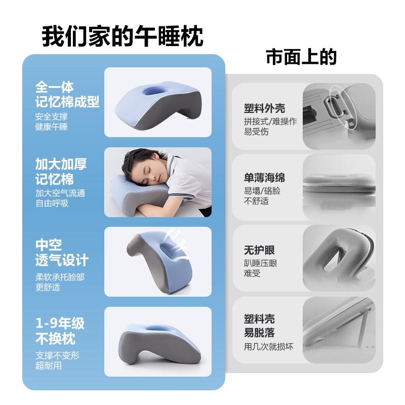 午睡枕趴睡枕小学生初中教室桌上午休睡觉神器冰丝办公室趴趴抱枕