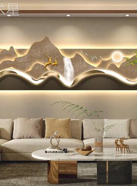 背有yw85732靠山画卧室床装饰画高级感沙发背景墙挂灯现代轻头奢