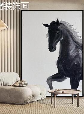 马到成功意式gw52002极简装饰画画厅沙发骏马 手绘油画 画玄 关客