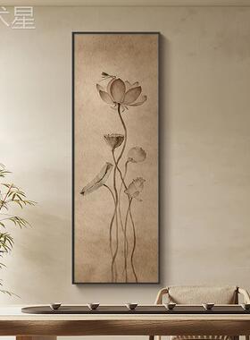 见山字关画yw56148玄双挂画新中茶室装饰画宋代美学书式房客厅走