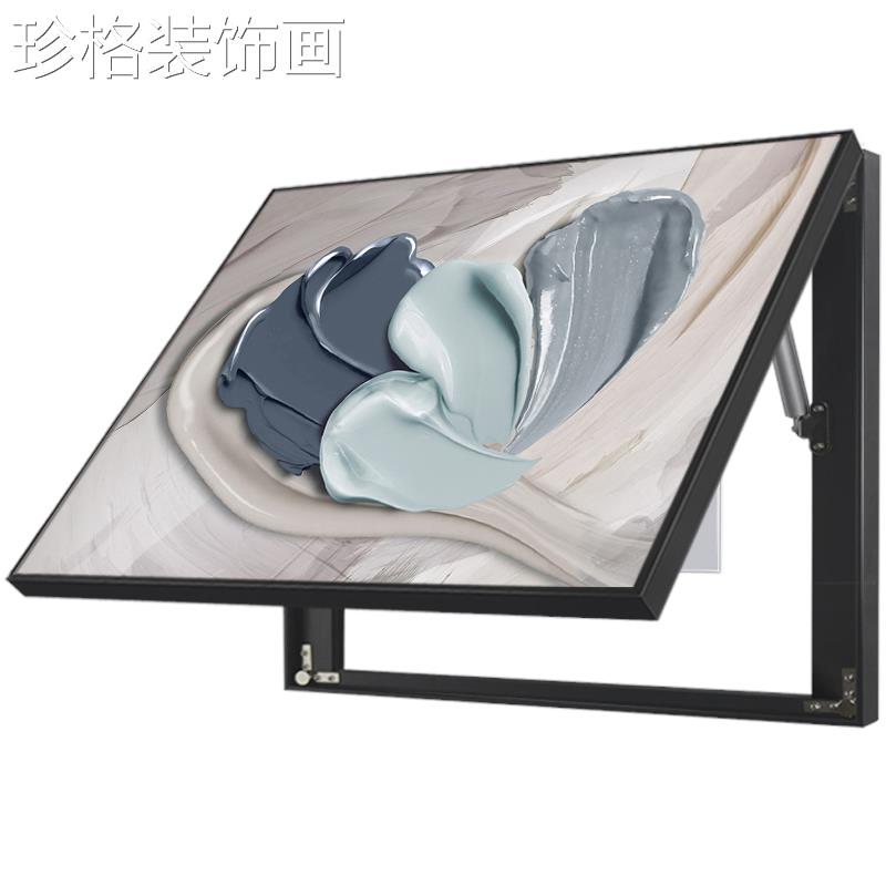 代现简约象电表箱装简饰画手绘肌理YYYL-000抽配电箱遮挡挂画北欧图片