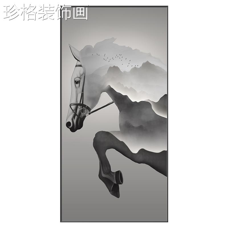 现代简到约玄关装饰画走马成功入户廊过轻道壁画奢高级感发光LLWY图片