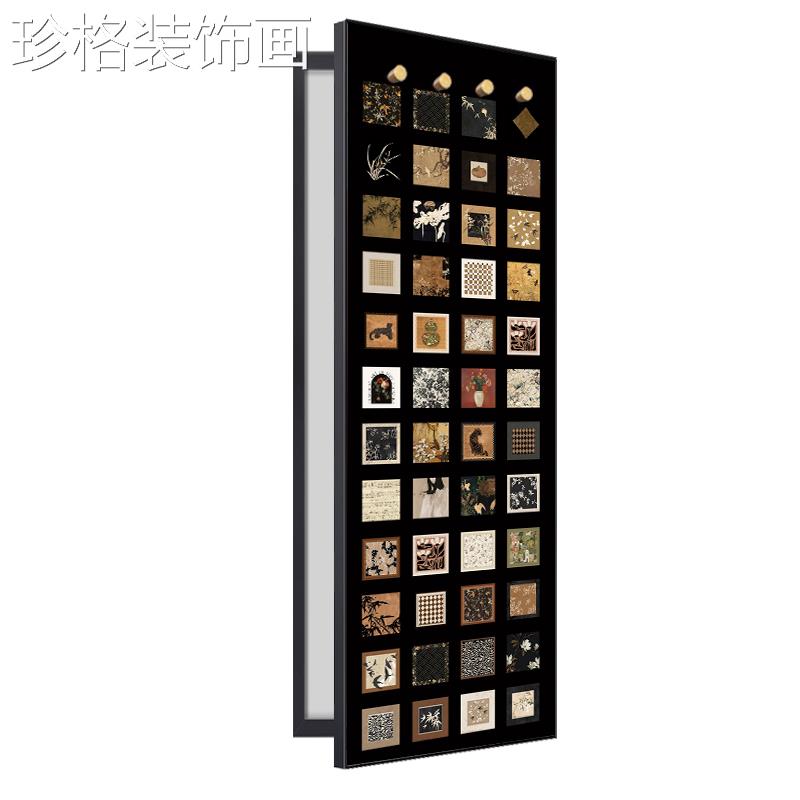 中古风联全身中古百联百镜暗藏式推拉镜子装饰画画翻开 式画 画