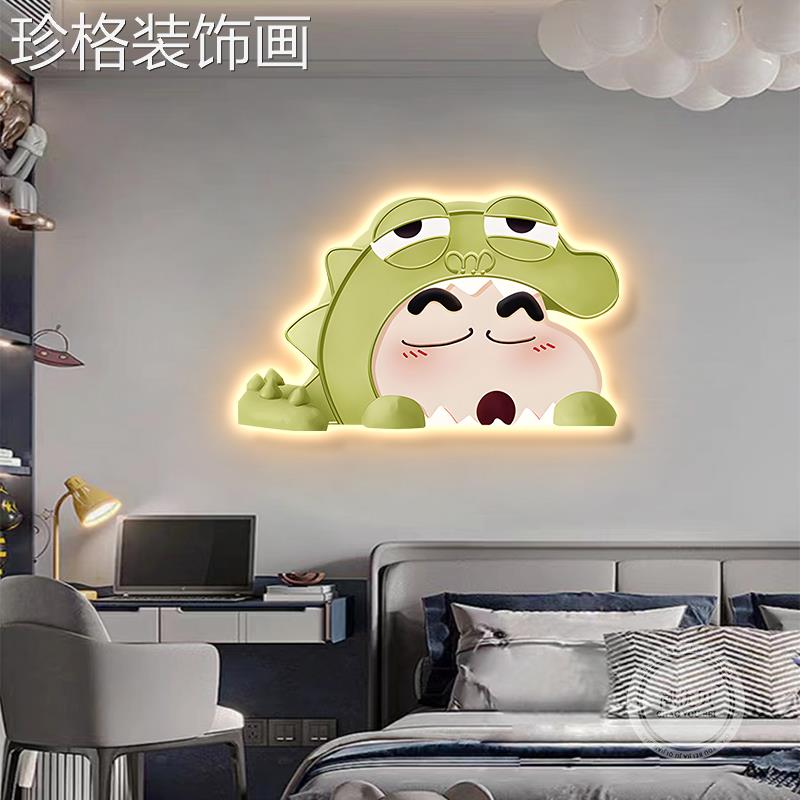 通动漫卡e儿童房装饰画ld发光灯画蜡笔小新创意灯画室CYB-QWET床