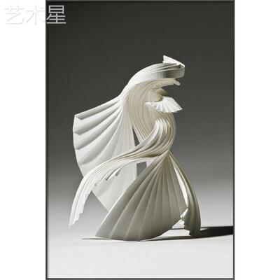 壁现简约玄LP-20052关装饰画画竖版代道客厅过走廊挂画画黑白灰创