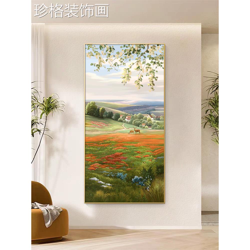 现简约玄关装饰画画景山水画高级感走风廊过代20230803道挂入户门