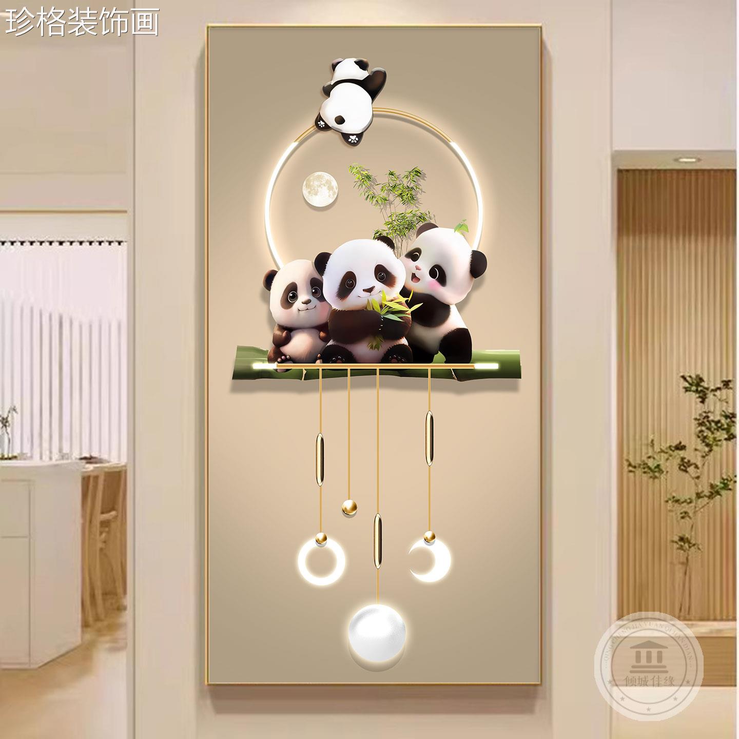 熊01493猫玄关装饰2025年新款风大气奶画油挂画走廊过道装对饰入图片