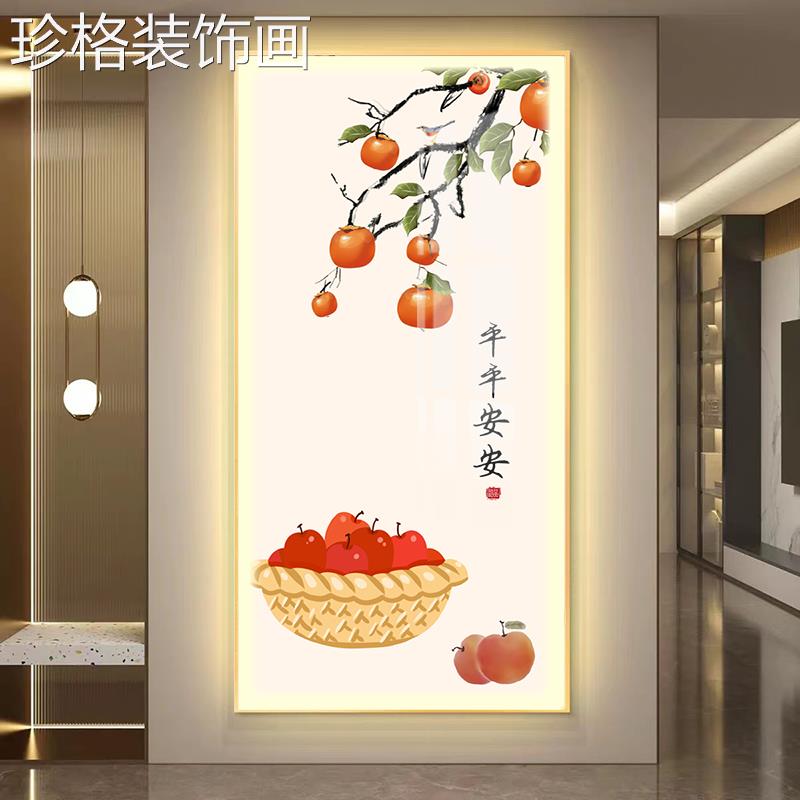中式门吉1.10祥玄关饰画高级装感led灯户正对壁画入轻奢暖居单幅