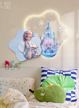 艾莎公温馨儿童房装yw28229饰画女孩爱莎主间布置墙面床头挂卧室