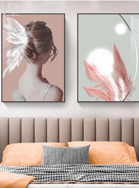 卧室01048床头装画现代约2025新饰款免打欧孔挂画主卧壁画房间北