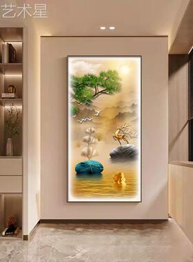 鱼旭日九东玄关装饰画式现代轻奢走升廊过道挂画高档KY-2310中寓