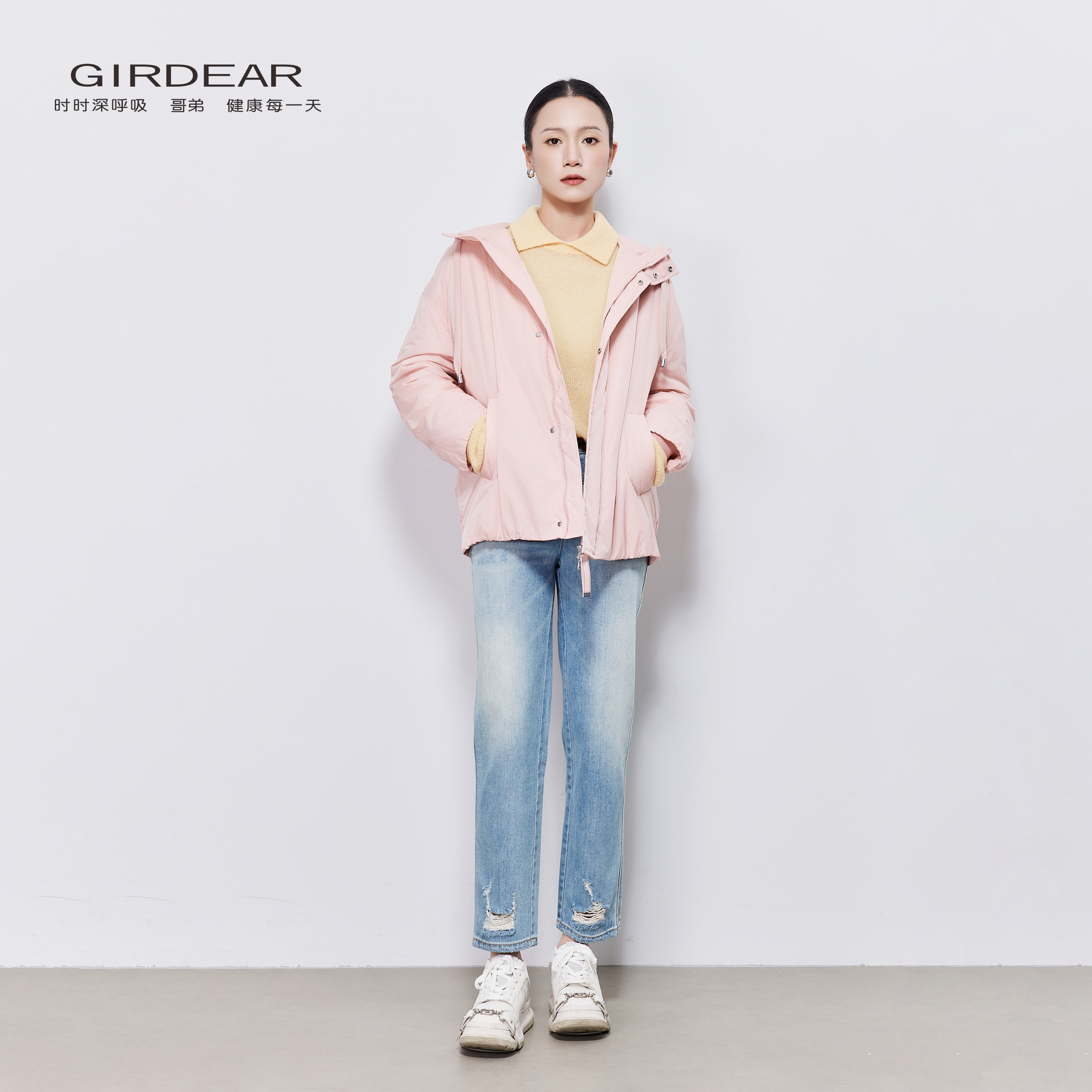 哥弟时尚休闲连帽新雪丽棉服外套