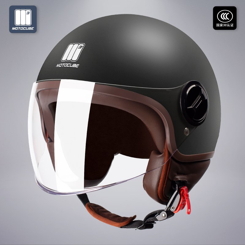野马摩托立方3C认证电动车头盔男F女冬季保暖安全帽四季通用半盔