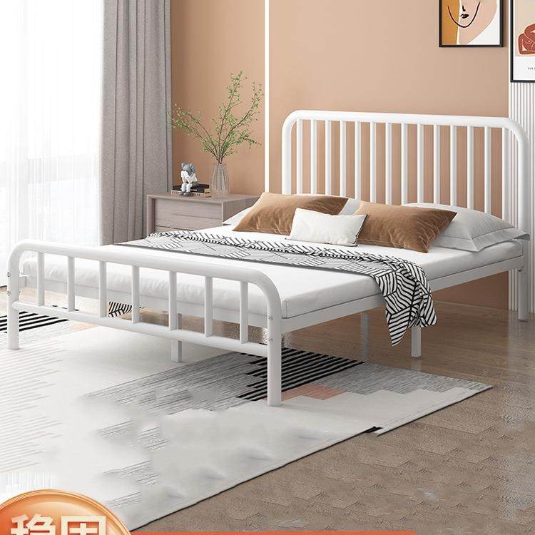 北欧铁艺床双人床1.8m1.5m现代简约家用出租屋铁床儿童公主铁