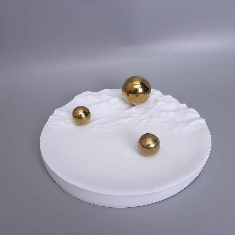 现代简约轻奢树脂托盘收纳样板房酒店客厅茶几玄关软装饰品摆件