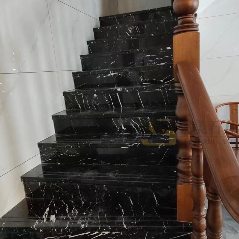 阶梯台阶楼梯踏步黑色大理石广西黑白根黑厂家直销直发黑石