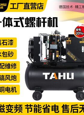 永磁螺杆式气泵打便携式移动式3KW380V塔虎空气压缩机变频空压机