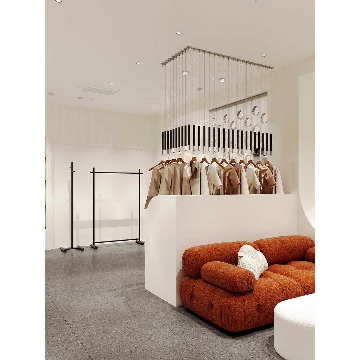 服装店橱窗装饰展示道具吊架吊杆悬挂吊顶衣架场景布置可调节吊环