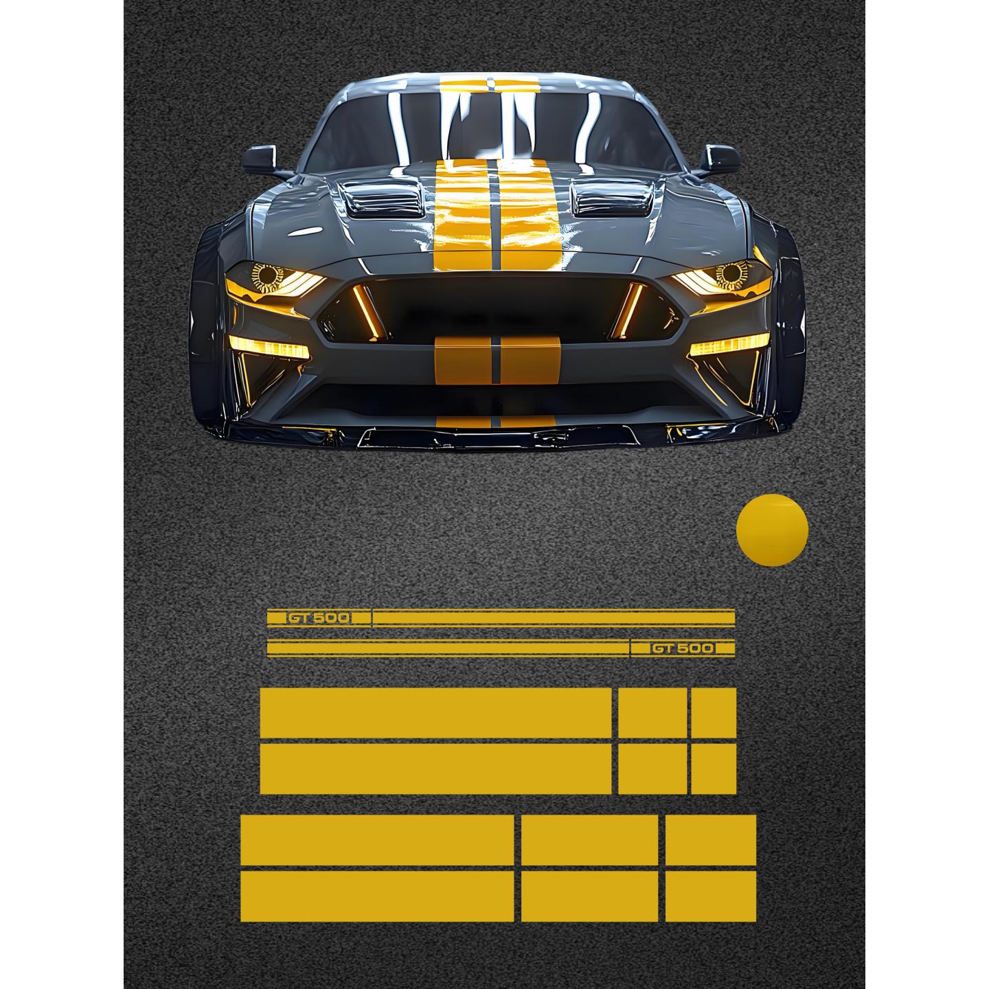 车永佳 福特野马MUSTANG车身赛道拉花GT500车门侧裙改色膜贴纸