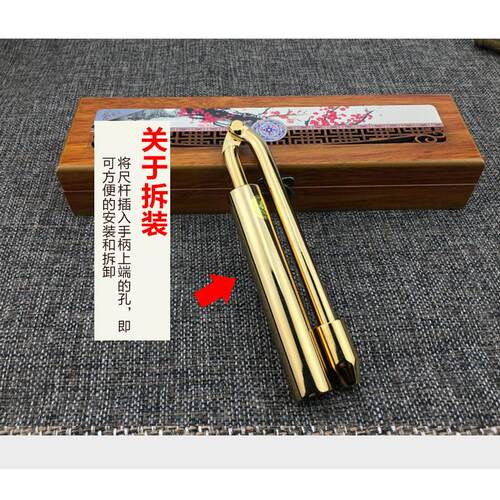 台湾纯铜寻龙尺探测棒折叠罗盘专业罗经仪工具桌面摆件高精度正品