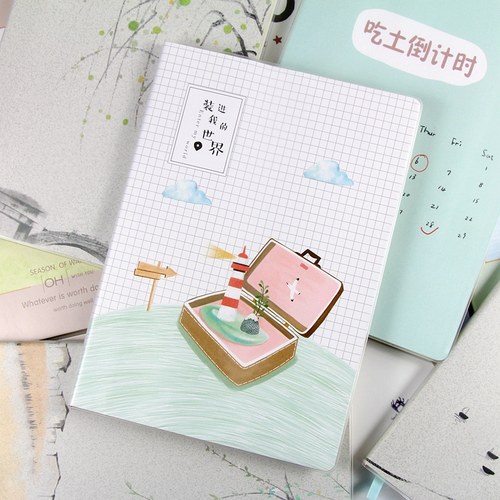 胶套笔记本厚好看16K小学生横格本子加厚b5初中生胶装练习作业本