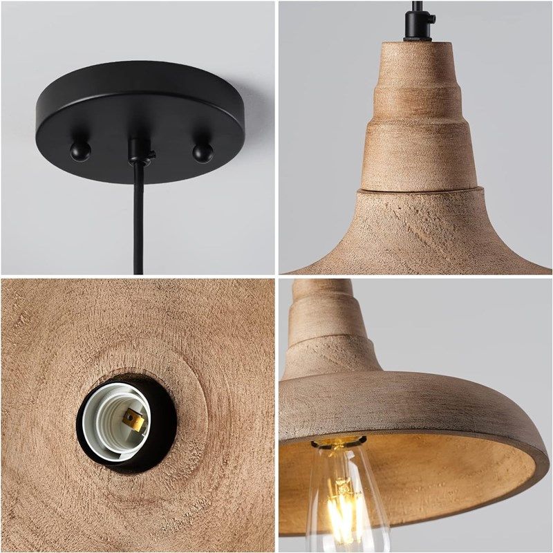创意简约美式乡村木艺吸顶两用灯吧台走廊玄关服装店咖啡厅民宿灯