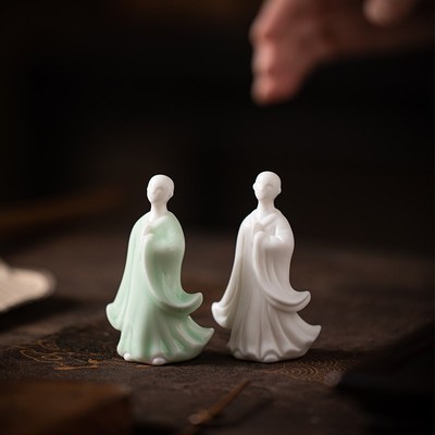 迷你小无相茶宠摆件陶瓷人物盆栽微景观造景配件创意茶具茶盘装饰