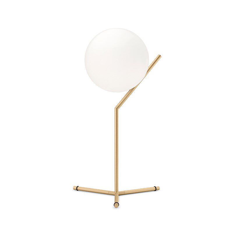 北欧设计师极简客餐厅书房卧室床头灯金色圆球形装饰台灯玻璃灯罩