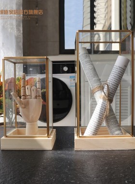 创意摆件家居装饰品客厅办公室玄关桌面电视柜酒柜玻璃罩子展示罩