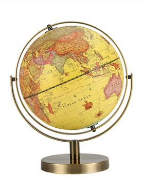 居家办公复古仿古地球仪礼古铜色物立体装饰大号儿童书房高清摆件