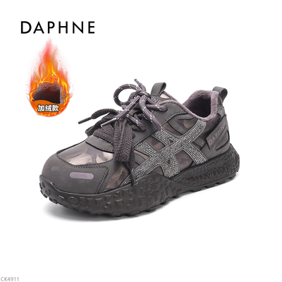 达芙妮女鞋2025冬季加绒德训鞋