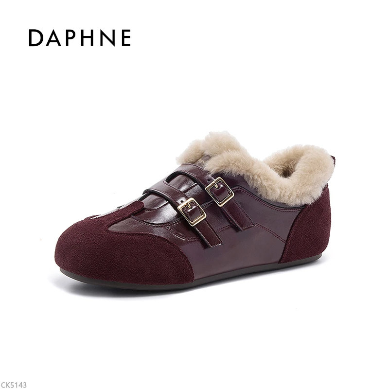 Daphne/达芙妮女鞋加绒德训鞋2025冬季毛毛鞋舒适软底百搭休闲鞋,女鞋,德训鞋,淘宝优惠券,粉丝福利购,淘宝优惠卷