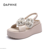 达芙妮女鞋 厚底增高凉鞋 凉鞋 夏季 Daphne 百搭休闲鞋 2025新款 时尚