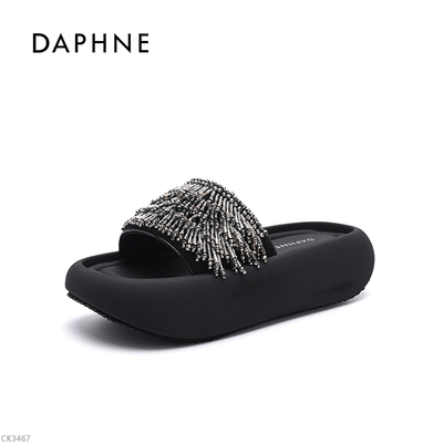 达芙妮厚底一字凉拖鞋女夏外穿潮