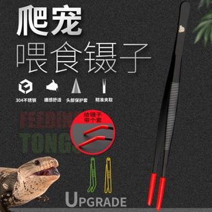 厂促爬宠乌龟角蛙喂食镊子硅胶保护套鱼缸六角龙守宫宠物橡胶头夹